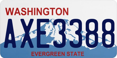 WA license plate AXE3388