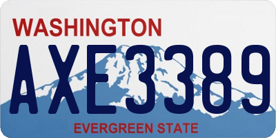 WA license plate AXE3389
