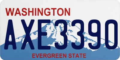 WA license plate AXE3390