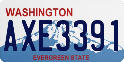 WA license plate AXE3391