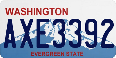 WA license plate AXE3392