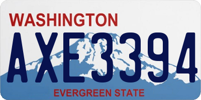 WA license plate AXE3394