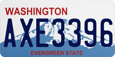 WA license plate AXE3396