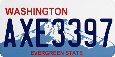 WA license plate AXE3397