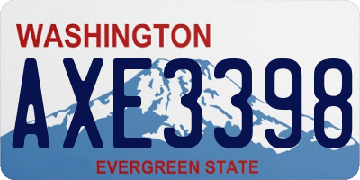 WA license plate AXE3398