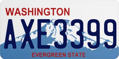 WA license plate AXE3399