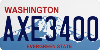 WA license plate AXE3400