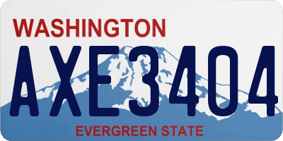 WA license plate AXE3404