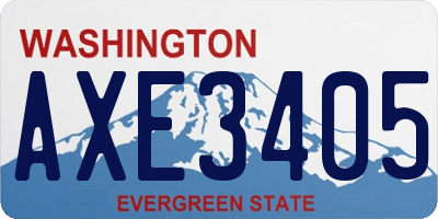 WA license plate AXE3405