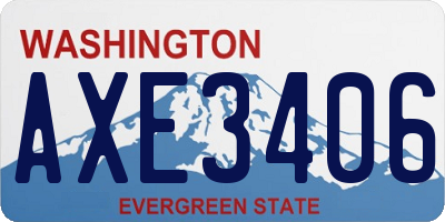 WA license plate AXE3406
