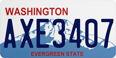 WA license plate AXE3407