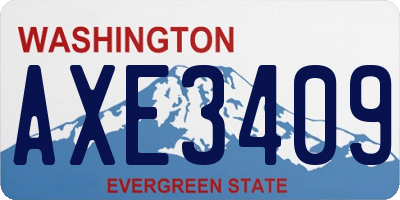 WA license plate AXE3409