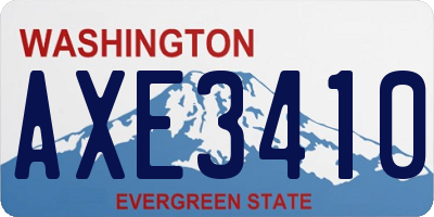 WA license plate AXE3410