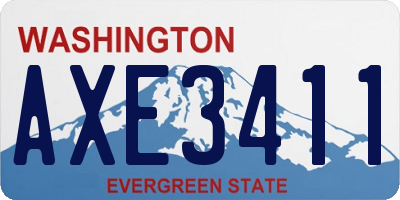 WA license plate AXE3411
