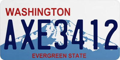 WA license plate AXE3412