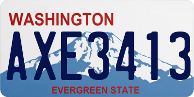 WA license plate AXE3413