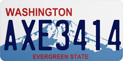WA license plate AXE3414