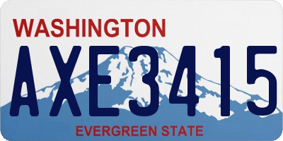 WA license plate AXE3415