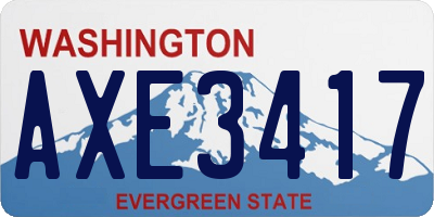 WA license plate AXE3417