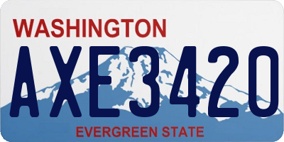 WA license plate AXE3420