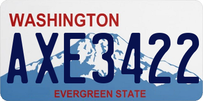 WA license plate AXE3422