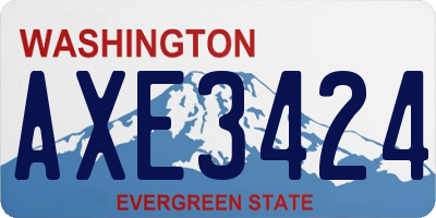 WA license plate AXE3424