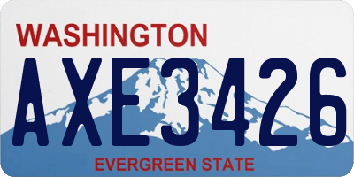 WA license plate AXE3426