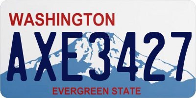 WA license plate AXE3427
