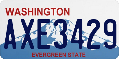 WA license plate AXE3429