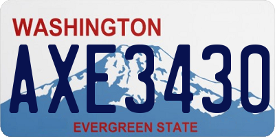 WA license plate AXE3430