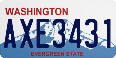 WA license plate AXE3431