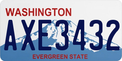 WA license plate AXE3432