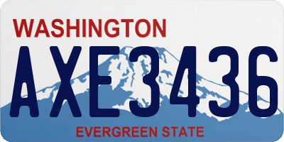 WA license plate AXE3436