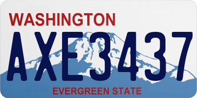WA license plate AXE3437