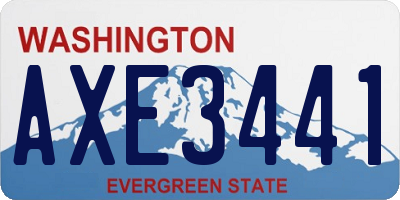 WA license plate AXE3441