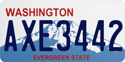 WA license plate AXE3442