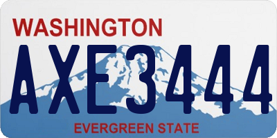 WA license plate AXE3444