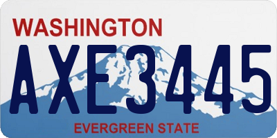 WA license plate AXE3445
