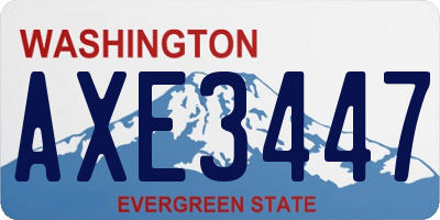 WA license plate AXE3447