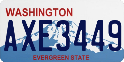 WA license plate AXE3449