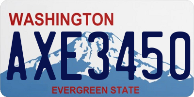 WA license plate AXE3450