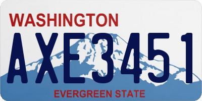 WA license plate AXE3451