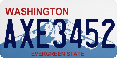 WA license plate AXE3452