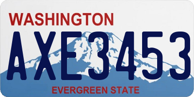 WA license plate AXE3453