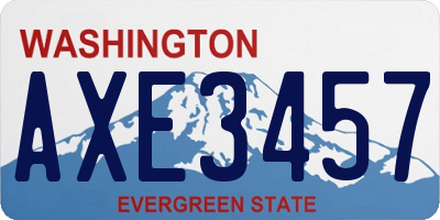 WA license plate AXE3457