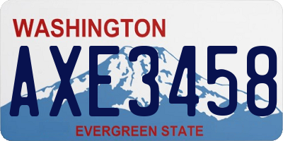 WA license plate AXE3458