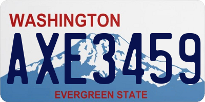 WA license plate AXE3459