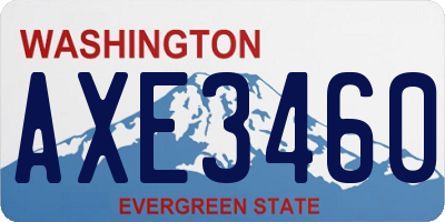WA license plate AXE3460