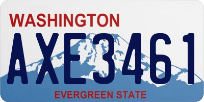 WA license plate AXE3461