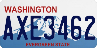 WA license plate AXE3462
